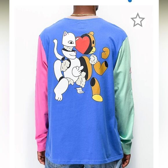 RIPNDIP x Teddy Fresh 2.0 Colorblock Long Sleeve T-Shirt, Size Large - Picture 7 of 11
